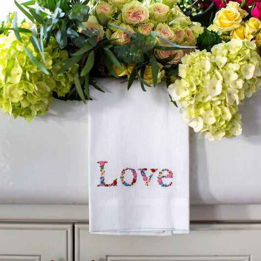 Floral Love Towel: White (Multi)