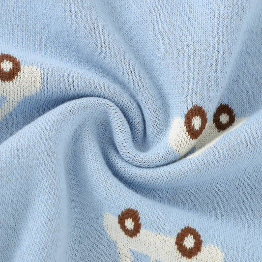 100% Luxury Cotton Receiving Swaddle Baby Blanket - Cars: Baby Blue