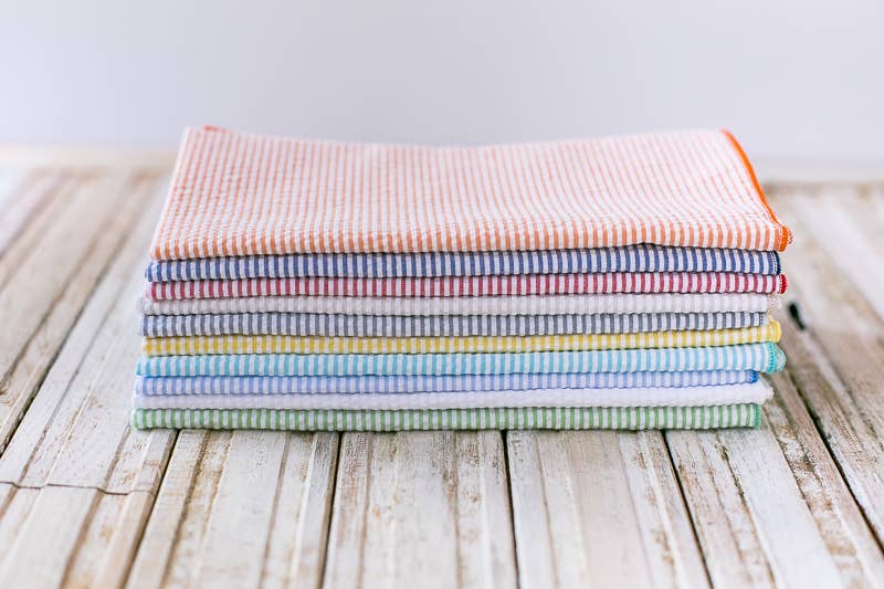 18" Seersucker Everyday Napkins, Set of 4: Red