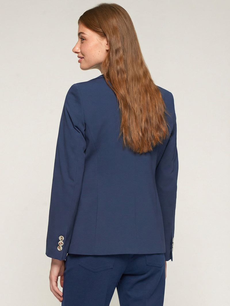 Blazer with Illustrated Lining - Navy