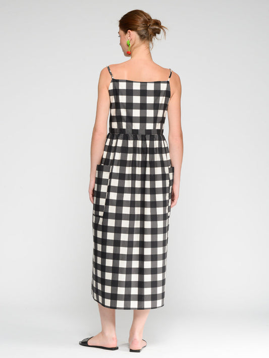 Black & White Gingham Maxi Dress