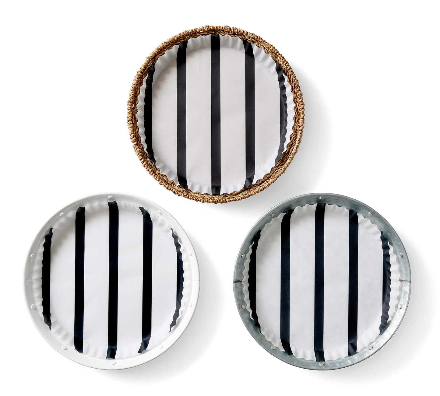 Pre-Formed Plate Paper Liners - Bold Black Stripes