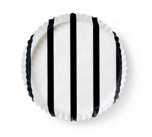 Pre-Formed Plate Paper Liners - Bold Black Stripes
