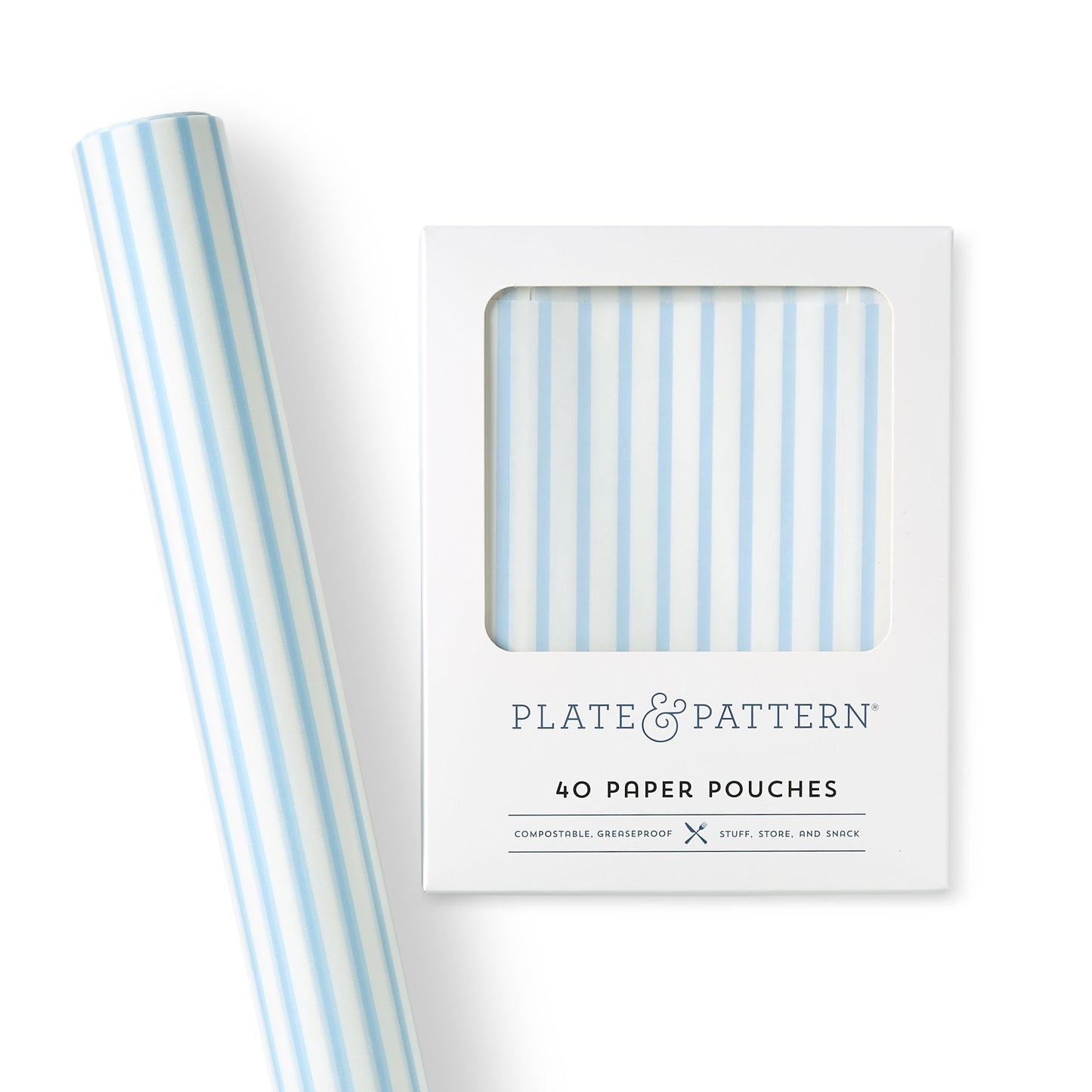 Parchment Paper Roll - 18"x30" - Periwinkle Stripes