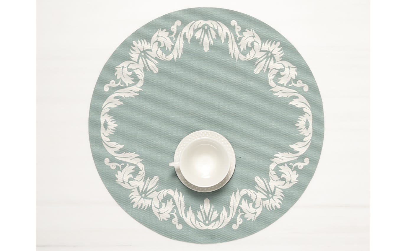 Chilewich - Scroll 15" Round Table Mat - Abalone