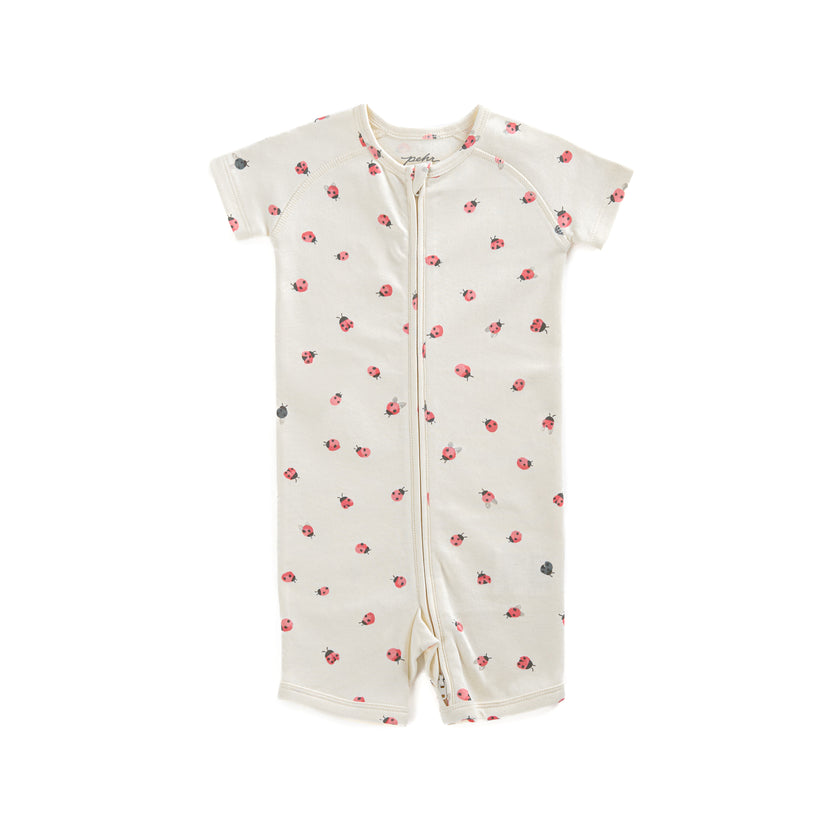 Short Sleeve Sleeper - Lucky Ladybug
