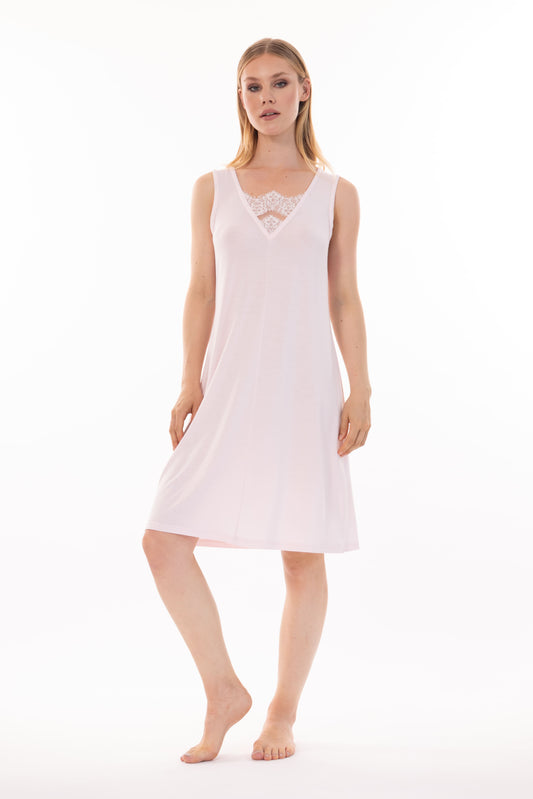 Nightshirt Sleeveless Modal - Pale Pink
