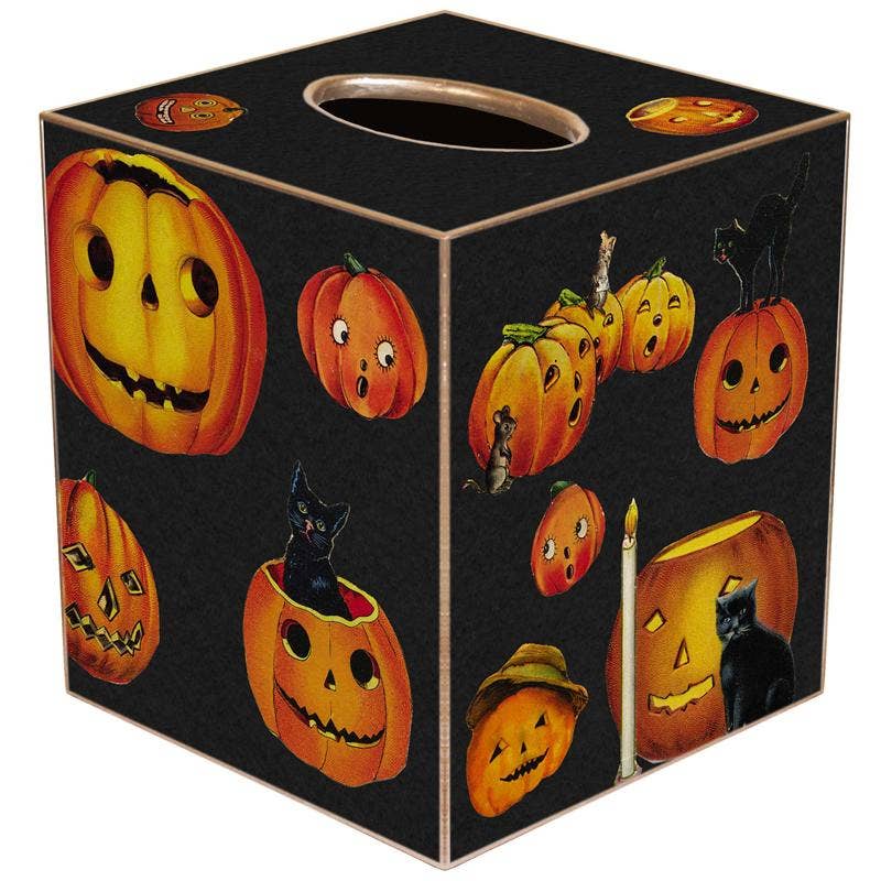 Tissue Box Cover - Lil Pumpkins - Paper Mache