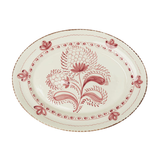 Casa Nuno Pink/White Oval Platter