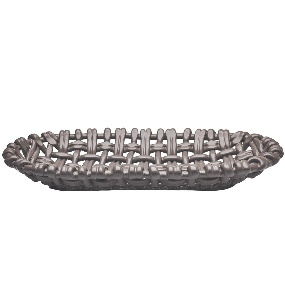 Woven Oval Basket - Charcoal