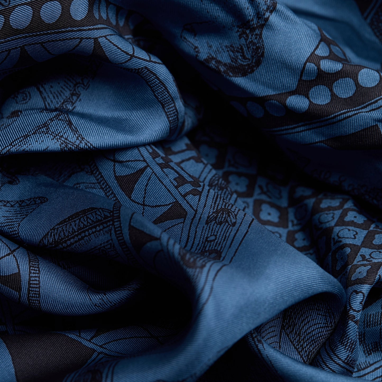 Square Scarf 65 - Barocco - Blue