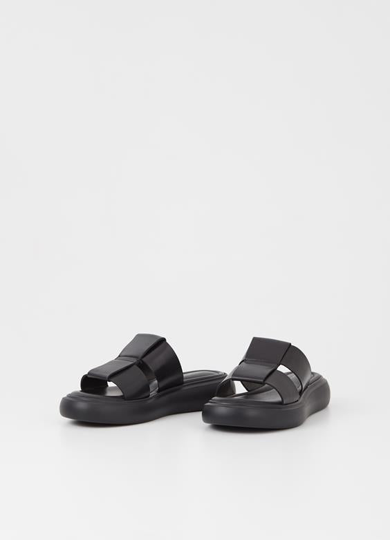 Blenda Slide in Black Leather