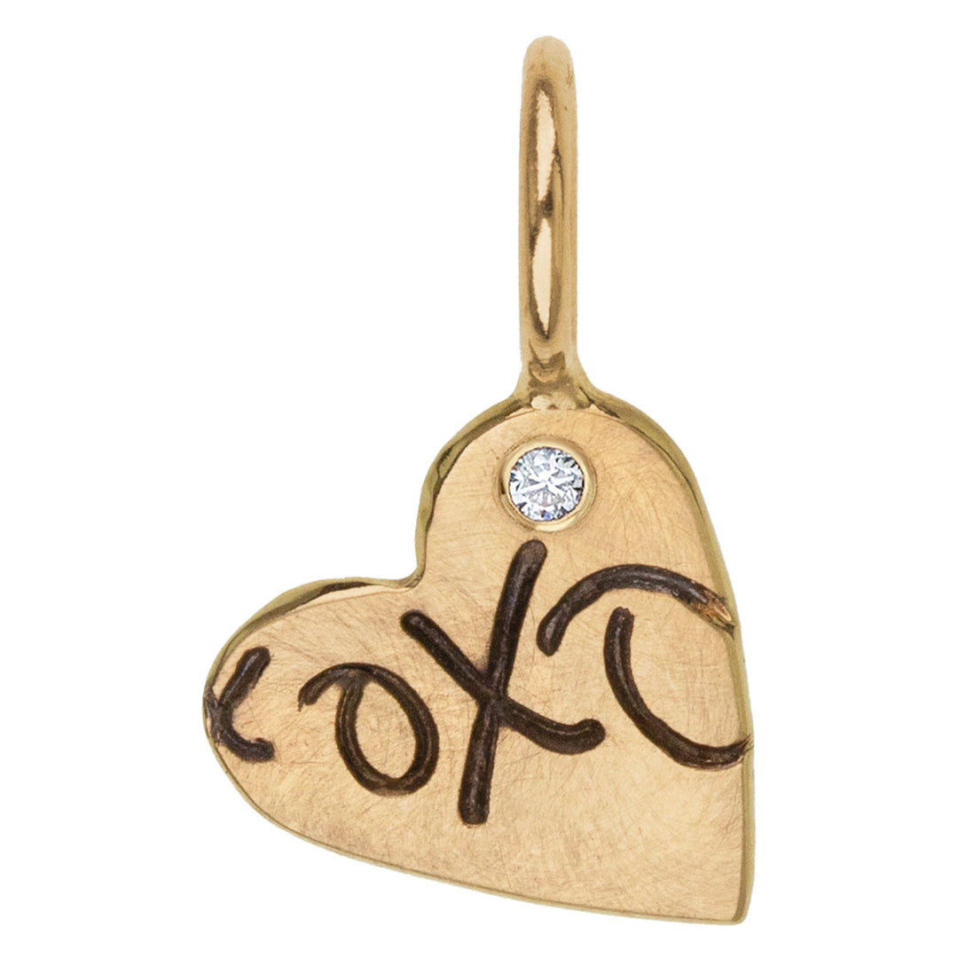 14k Yellow Gold 'XOXO' Heart Charm