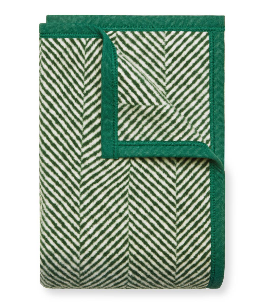 Harborview Herringbone Blanket - Evergreen
