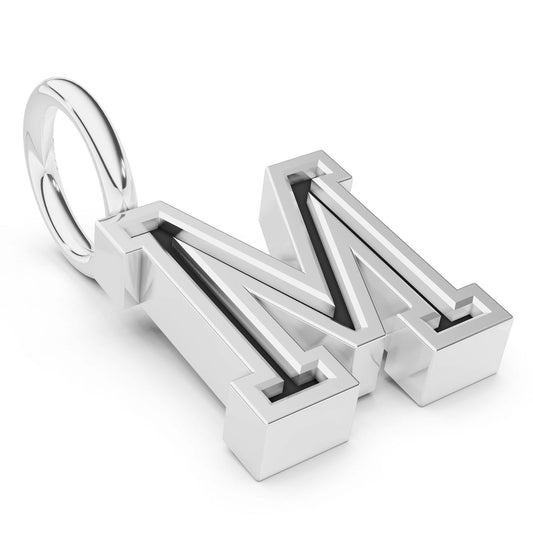 Silver Serif Free Hanging Initial Charm