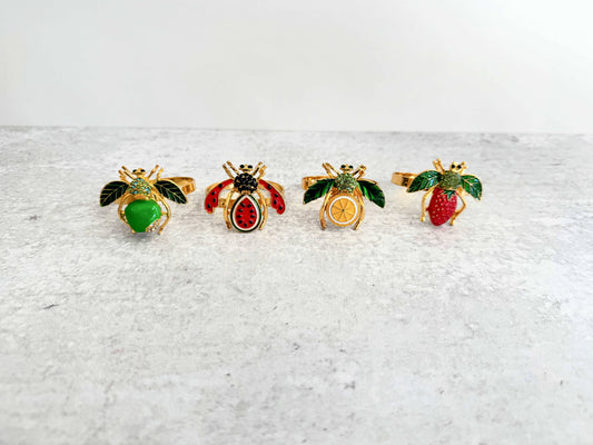 Napkin Rings - Fruit Fly - Set of 4