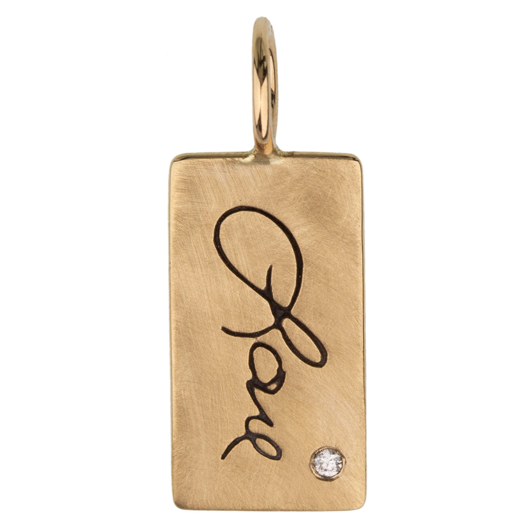 14k Yellow Gold 'Love ID Tag'