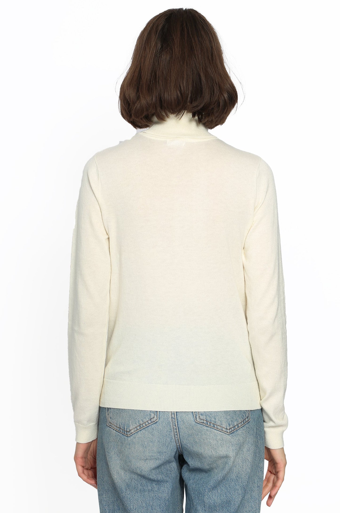 Supima Cotton/Cashmere Turtleneck - Starch