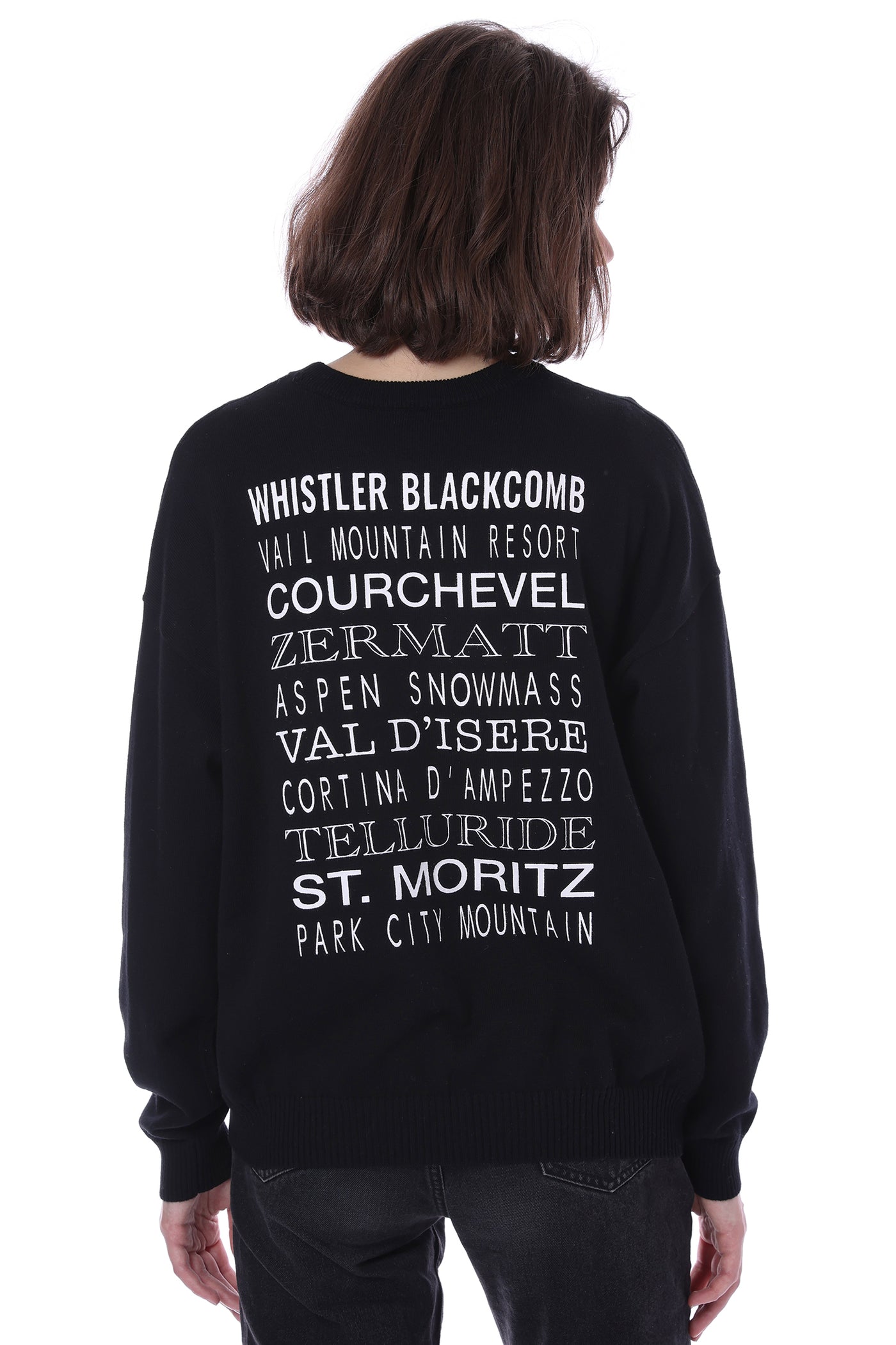 Cotton/Cashmere Unisex Crew Neck Sweater w/Embroidery