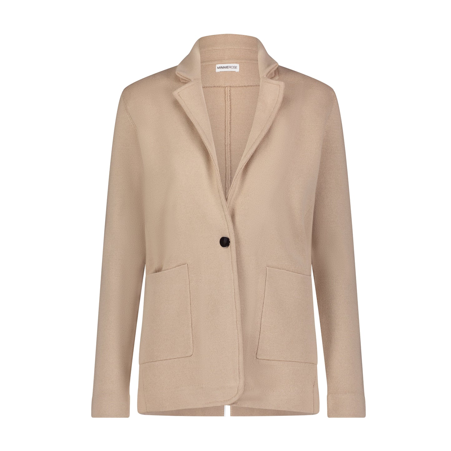 Cotton Blend Long Line Fitted Blazer - Brown Sugar