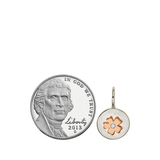 Silver & Gold Cherry Blossom Round Charm