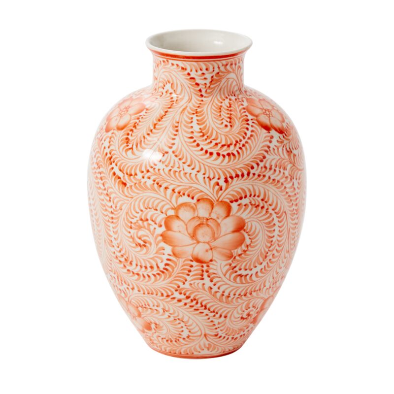 Eleanor Vase - Coral 6.5"x9.25"