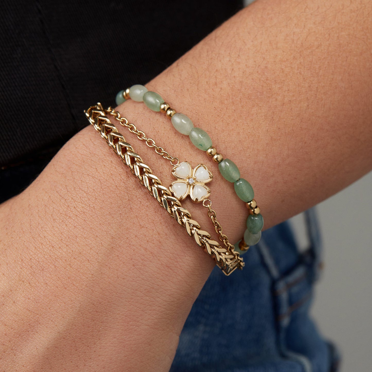 Four-Leaf Clover Stranded Bracelet Set