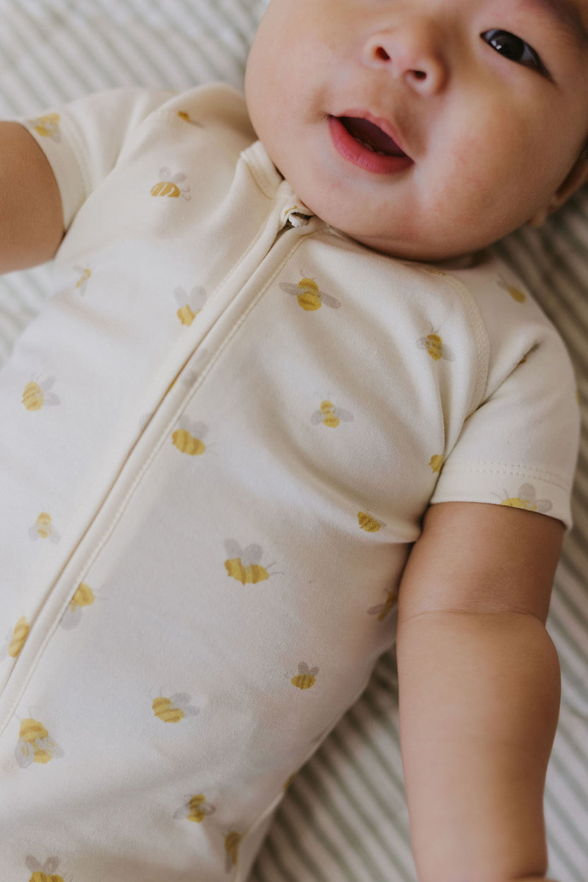 Short Sleeve Sleeper - Busy Bee