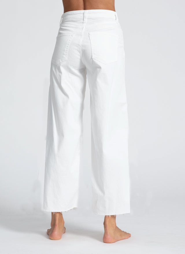 Crop Wide Leg Jean - Ivory