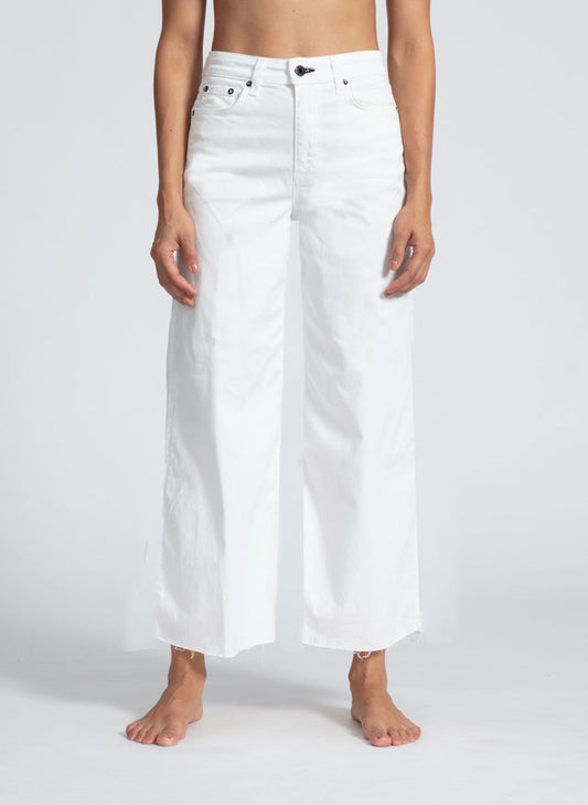 Crop Wide Leg Jean - Ivory