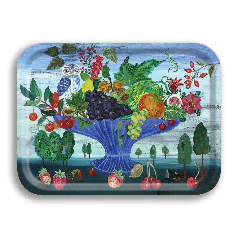 The Owl and the Fruit Bowl Small Tray - 10.5"x8"