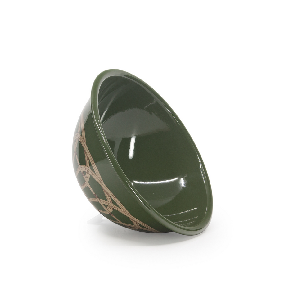 Domino x CCH Wicker Small Serving Bowl, Sage