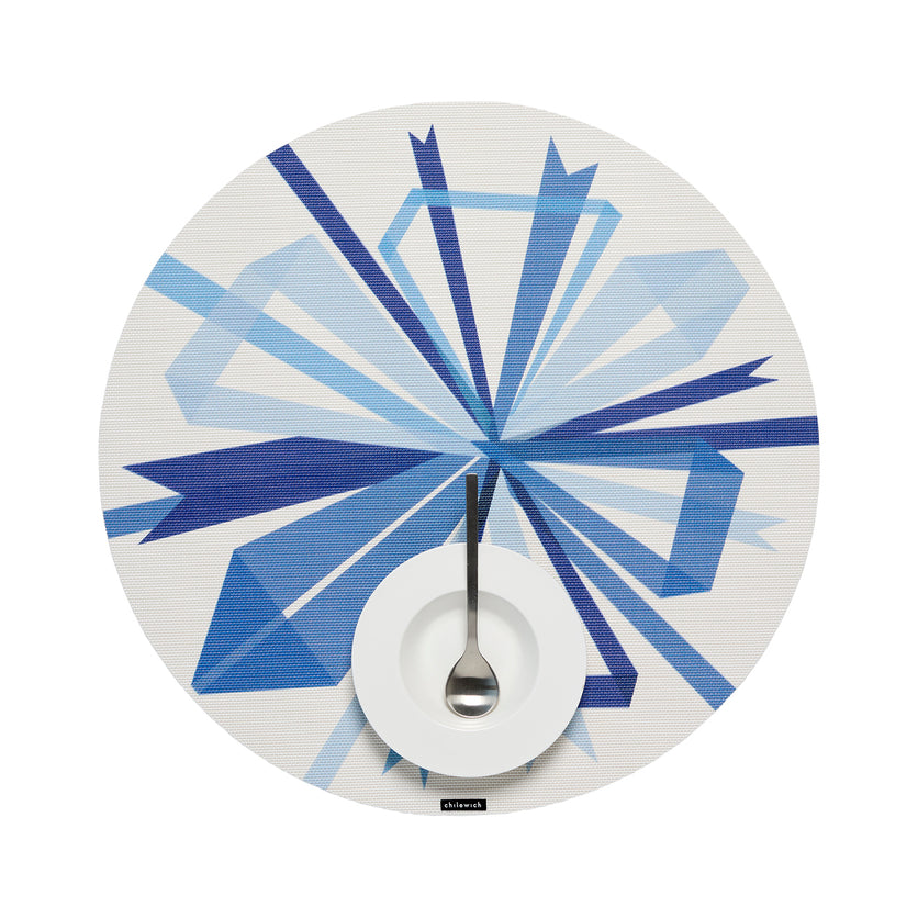 Chilewich - Bow Printed Round Tablemat - Frost