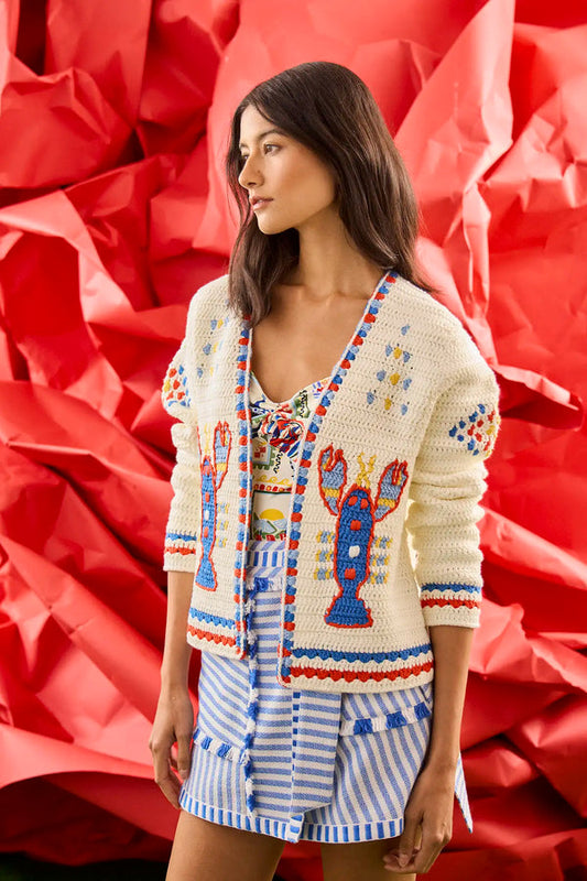 Callen Cardigan - Lobster Multi