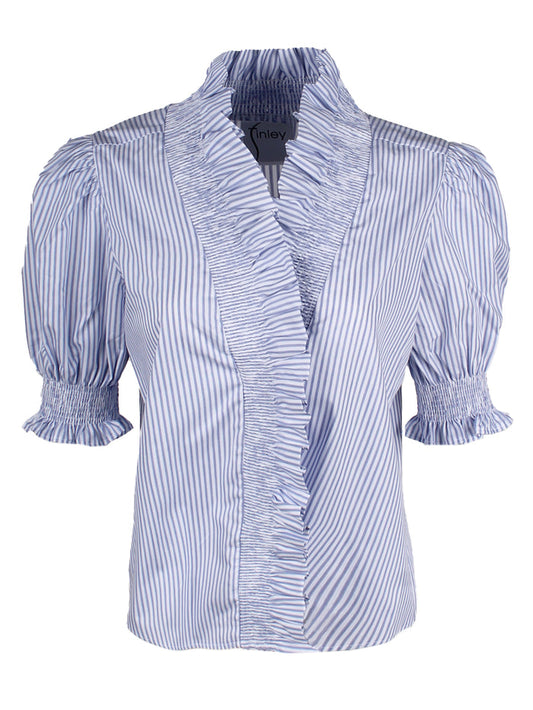 Cici Shirt -White/Blue Stripe