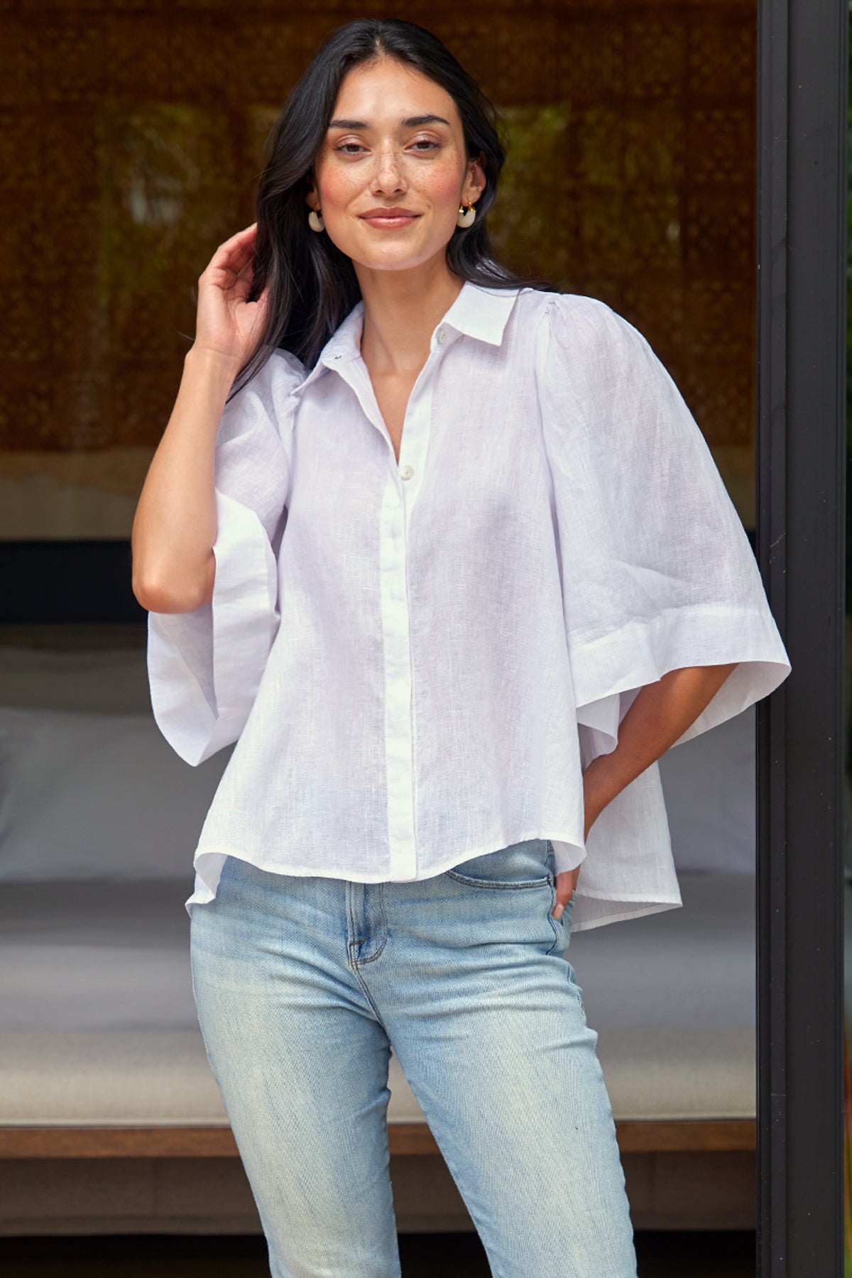 Collin Cape Shirt - White