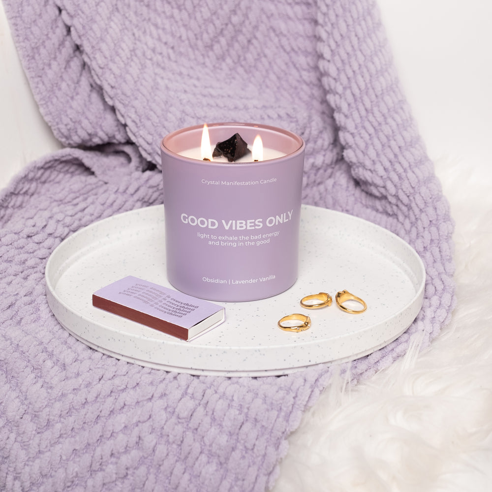 Crystal Manifestation Candle Good Vibes Only