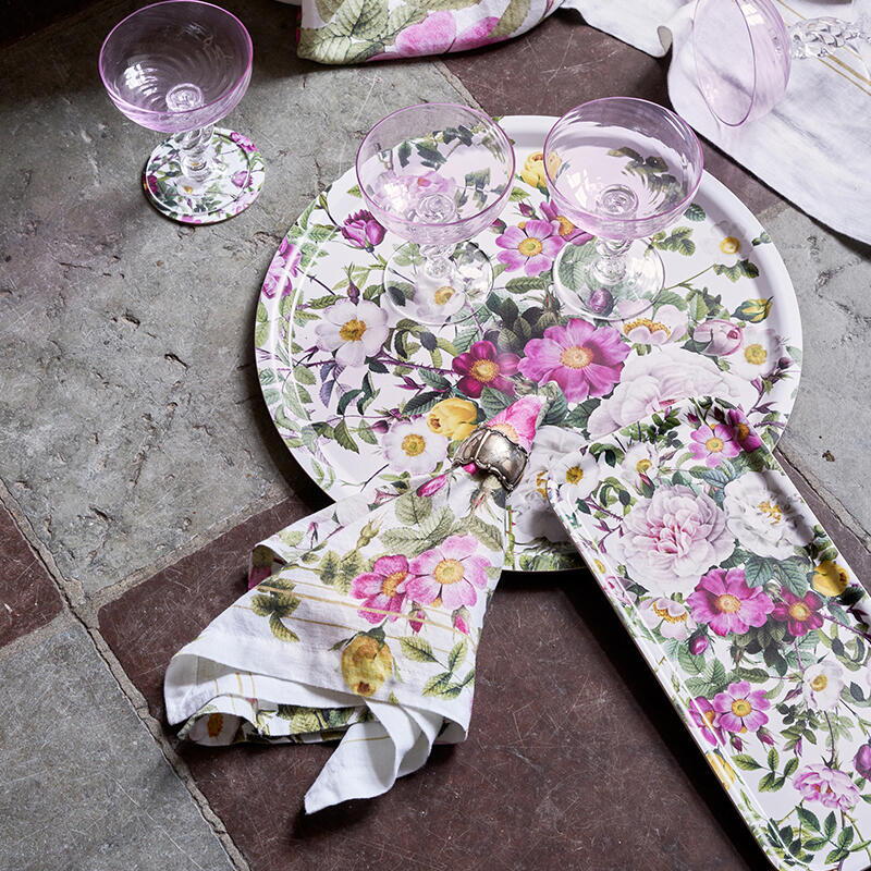 Linen Napkin - Rose Flower Garden