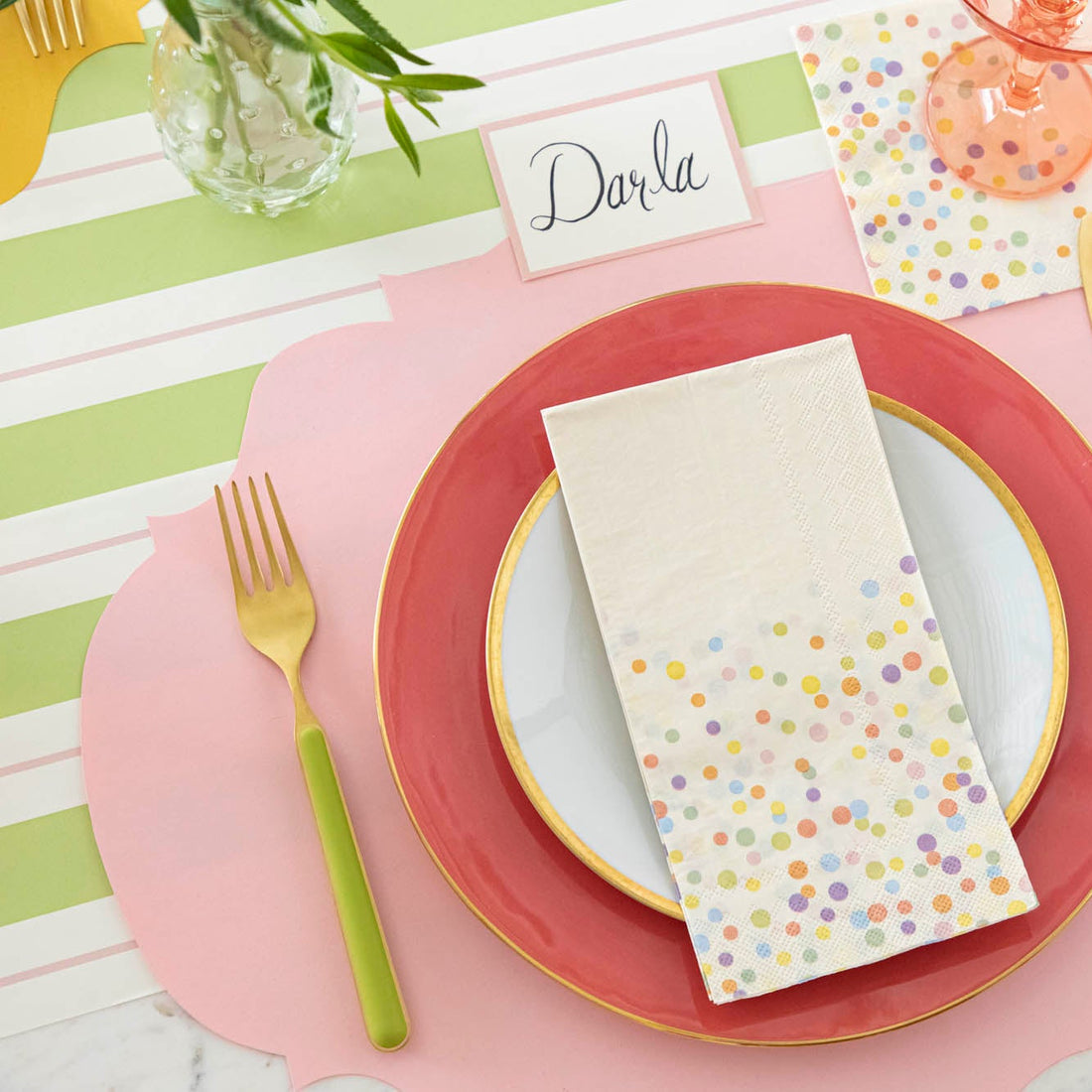 Die Cut Paper Placemat - Pink French Frame