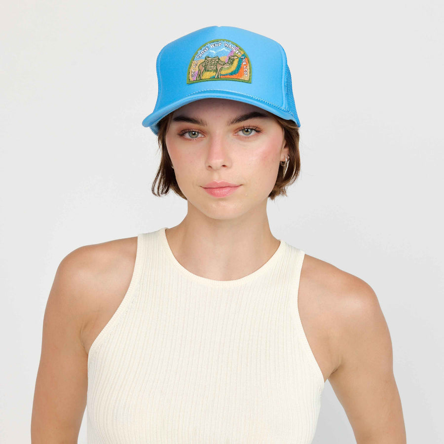 Not all Those Who Wander Trucker Hat - Azure