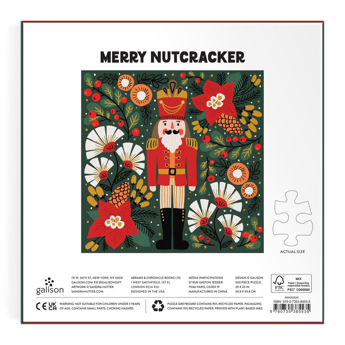 500 Piece Foil Puzzle - Merry Nutcracker