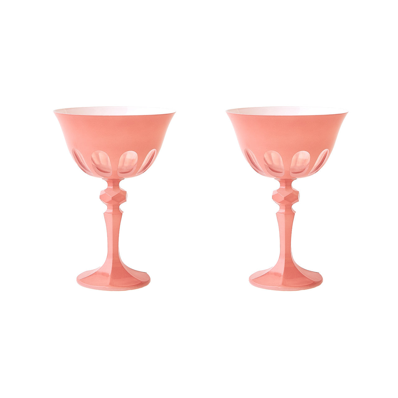 Set of 2 Rialto Coupe Glasses - Color: Salmon