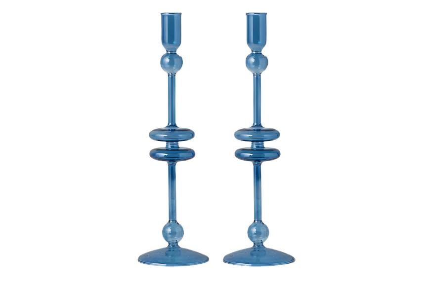 Glass Candlestick - Sapphire
