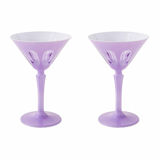 Set of 2 Rialto Martini Glasses- Color: Lupine