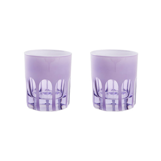 Set of 2 Rialto Glass Old Fashion - Color: Lupine