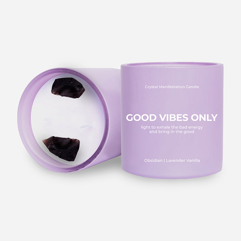 Crystal Manifestation Candle Good Vibes Only