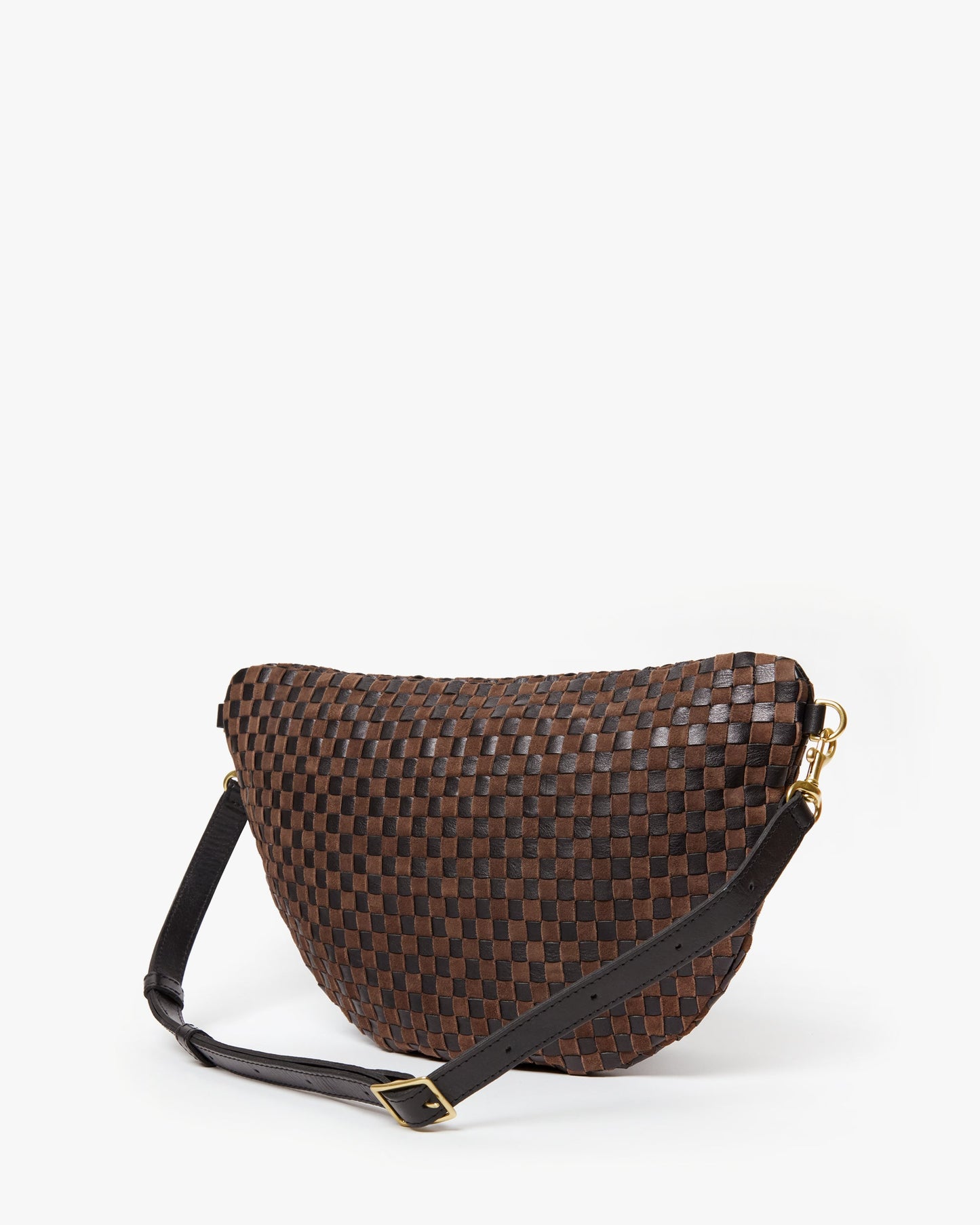 Grande Fanny - Leather & Suede Woven Checker - Black/Chocolate