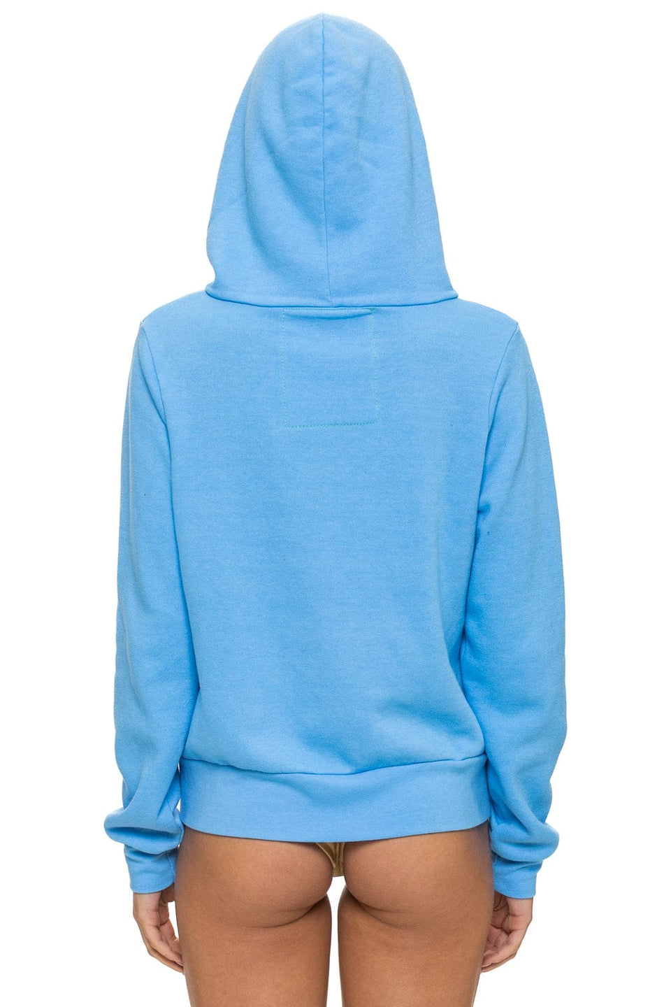 Mountain Stitch Chevron 4 Zip Hoodie - Sky