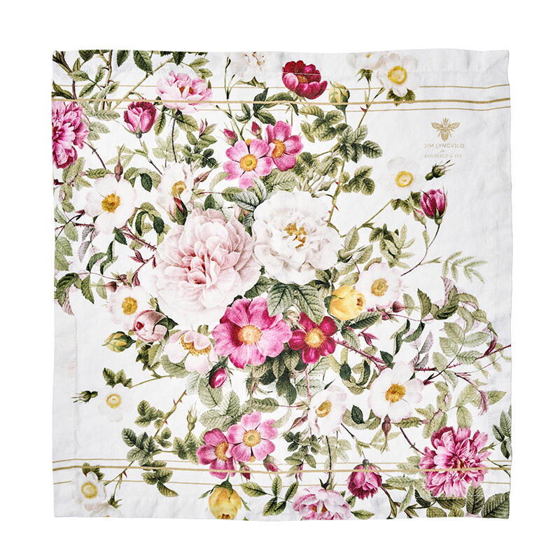 Linen Napkin - Rose Flower Garden