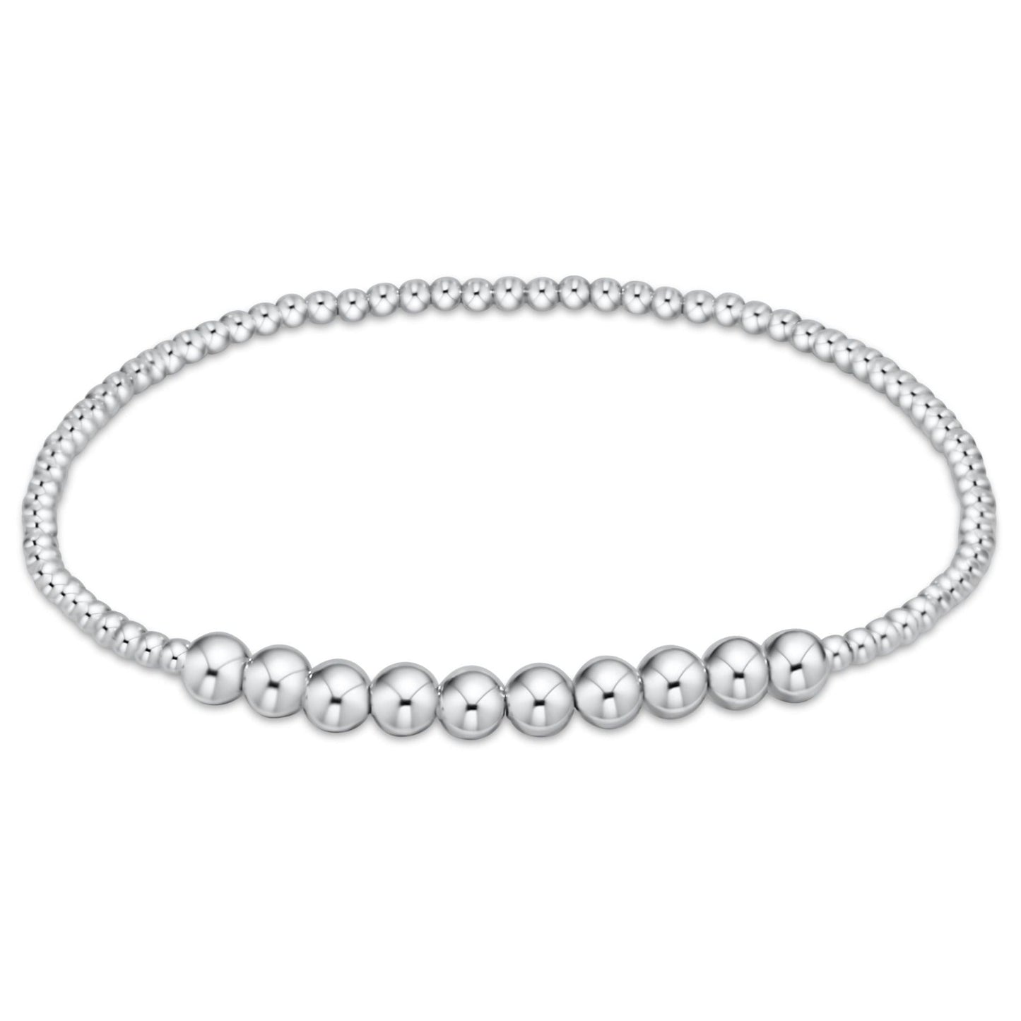 Classic Sterling Beaded Bliss 2mm Bead Bracelet, 4mm Sterling Beads